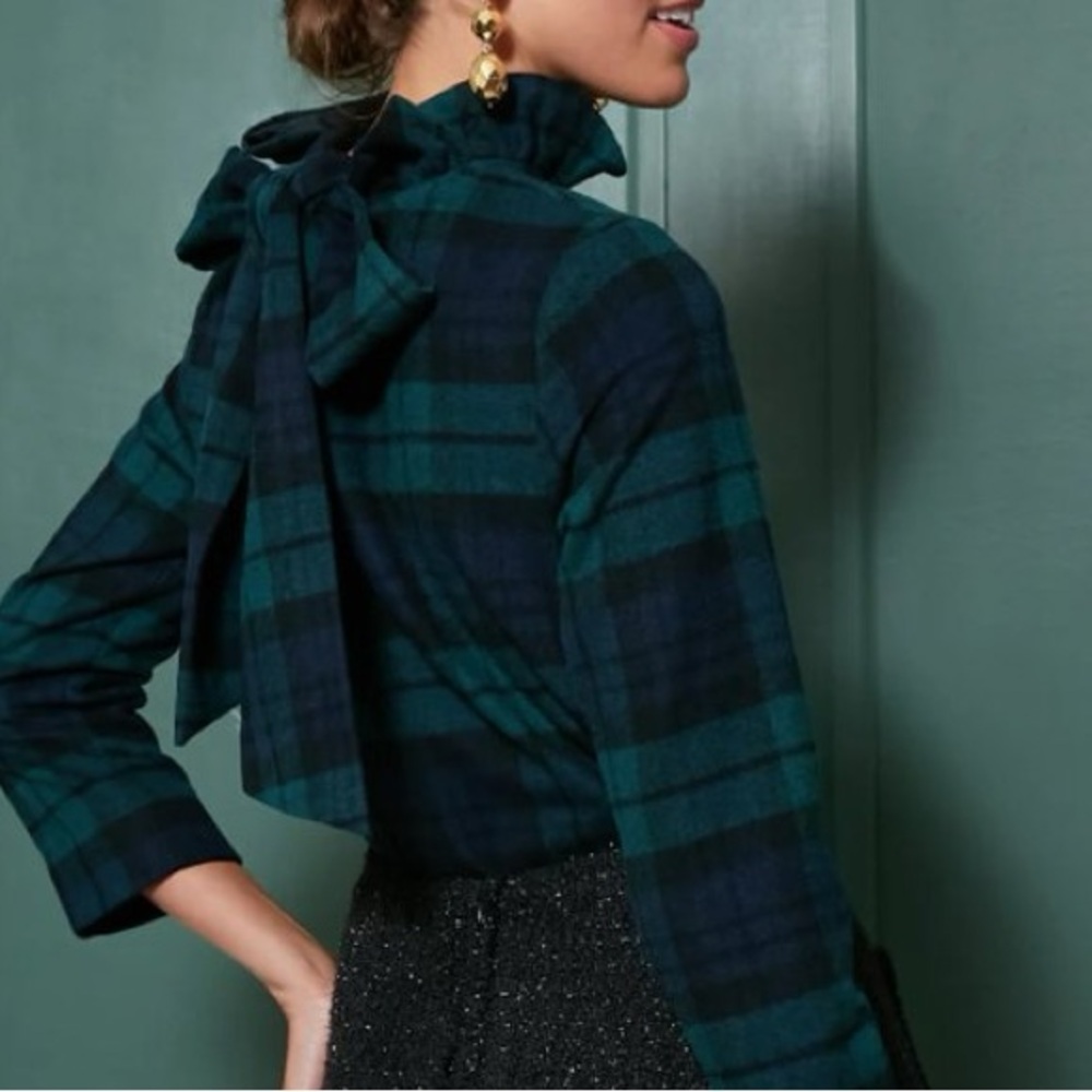 Tuckernuck Blackwatch Plaid Faye Blouse, XS